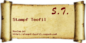 Stampf Teofil névjegykártya